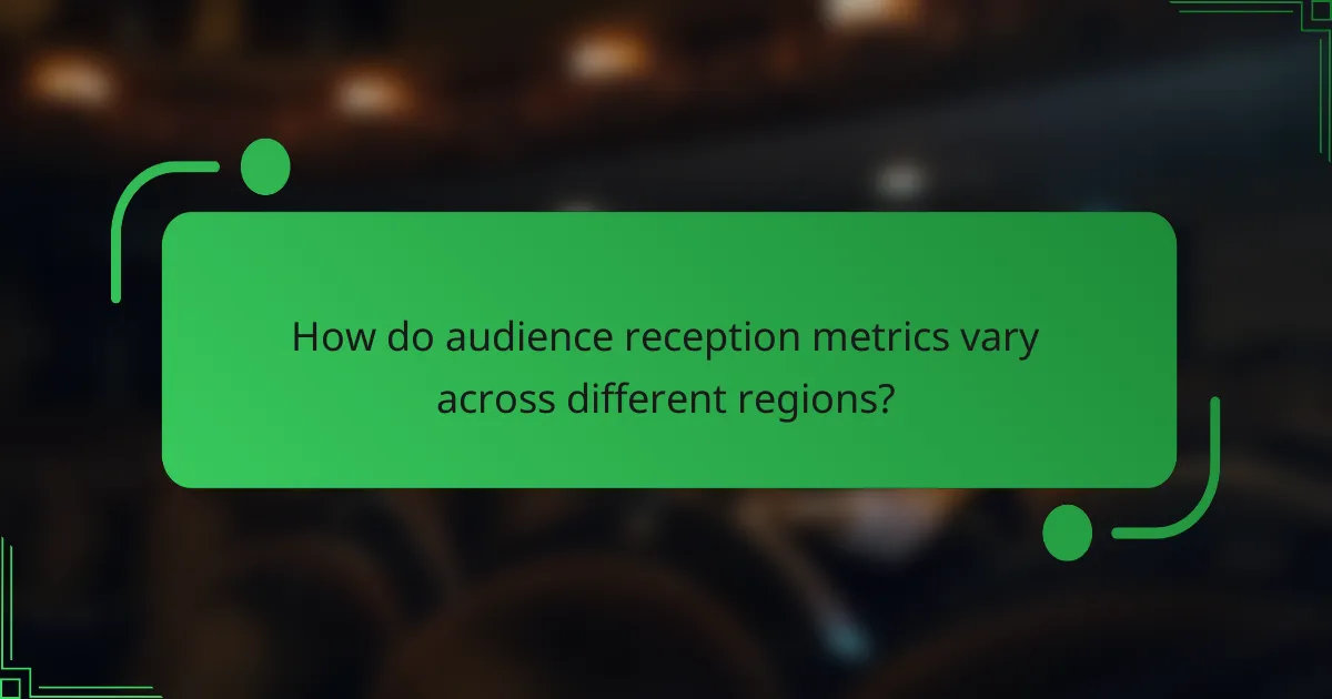 How do audience reception metrics vary across different regions?