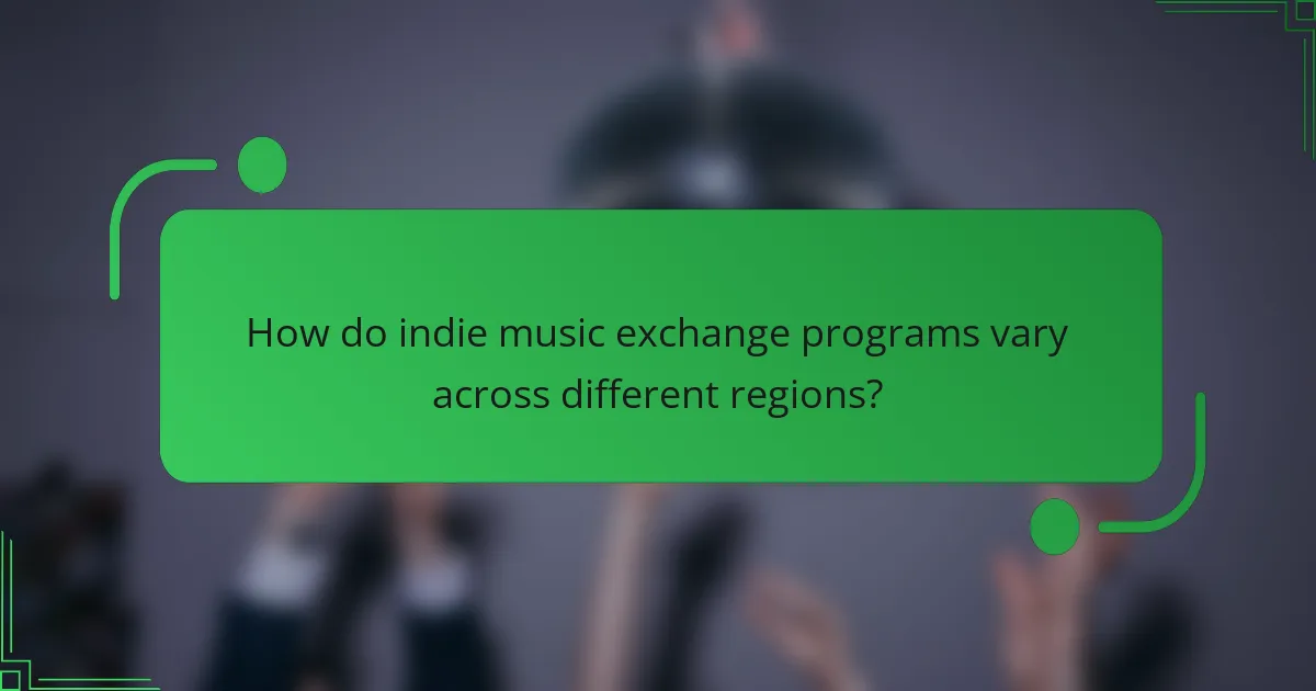 How do indie music exchange programs vary across different regions?