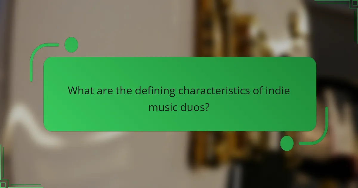 What are the defining characteristics of indie music duos?