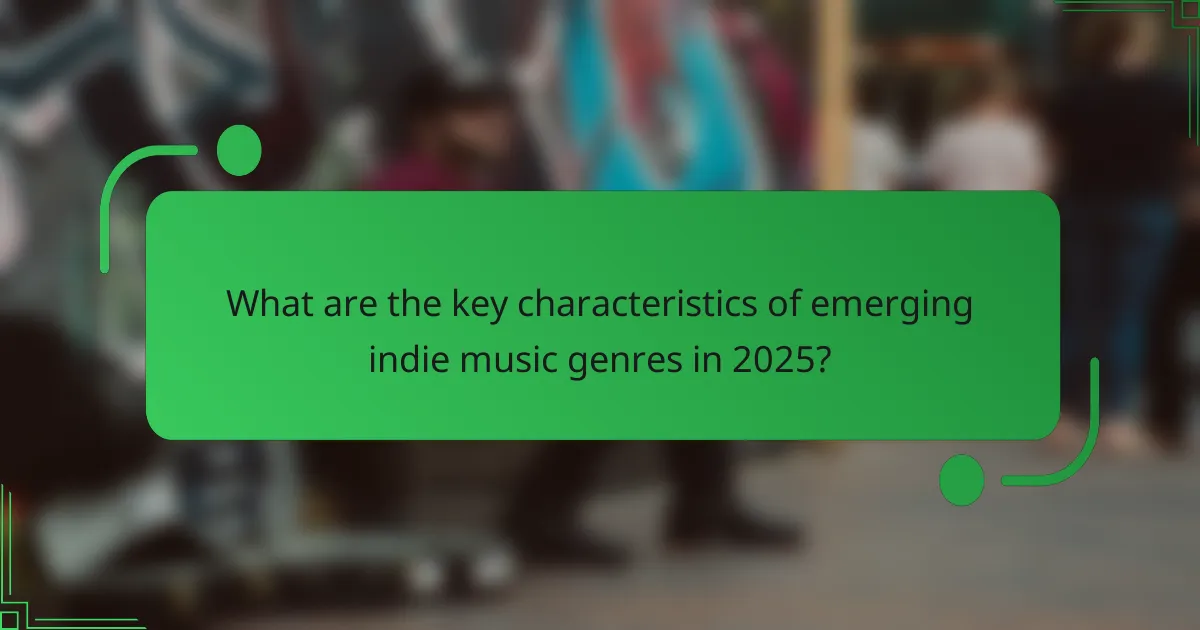 What are the key characteristics of emerging indie music genres in 2025?