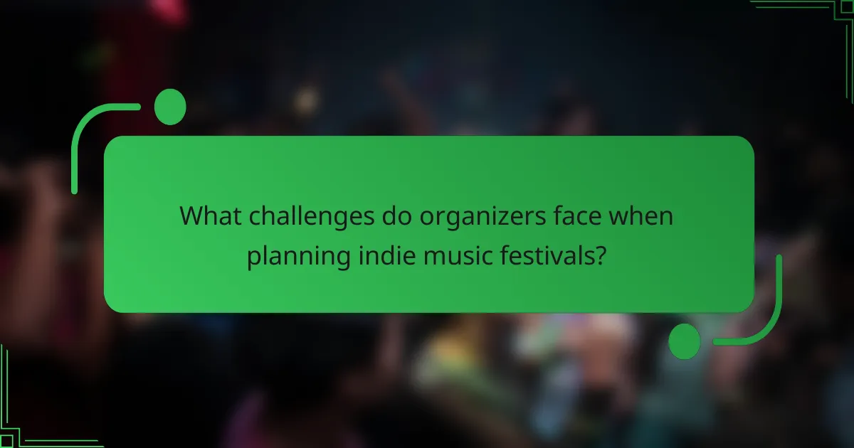 What challenges do organizers face when planning indie music festivals?