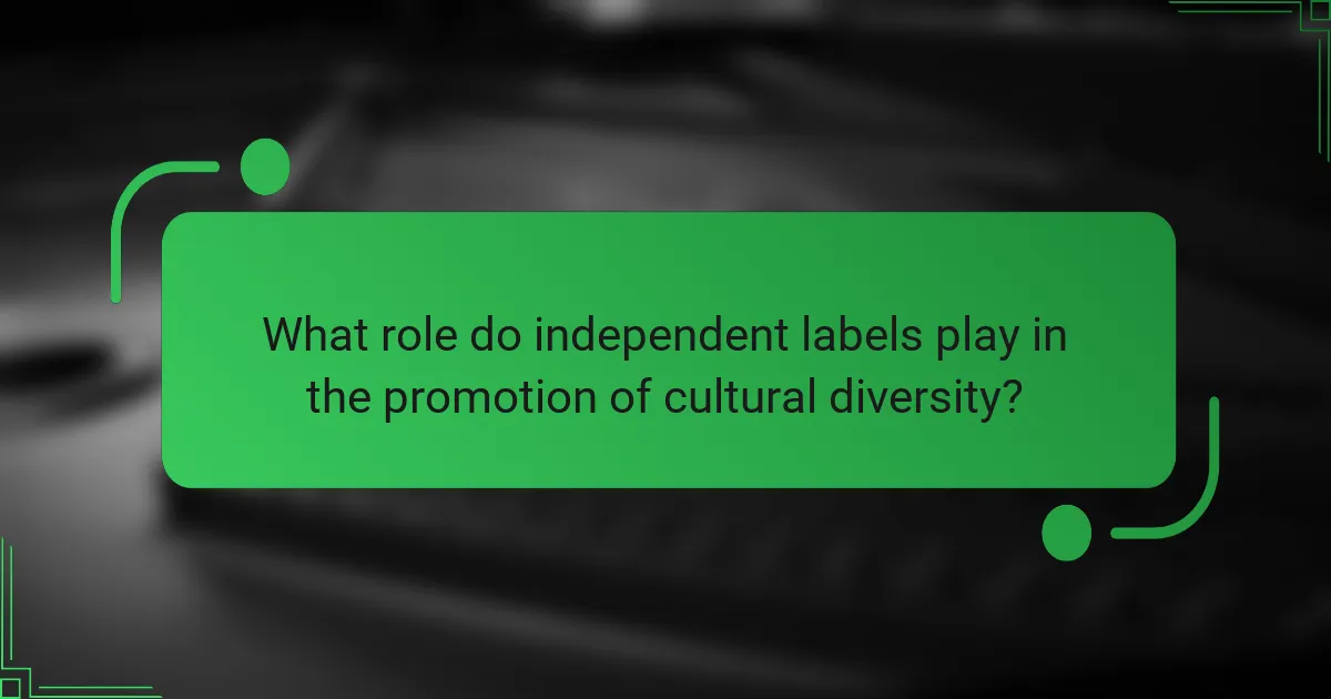 What role do independent labels play in the promotion of cultural diversity?