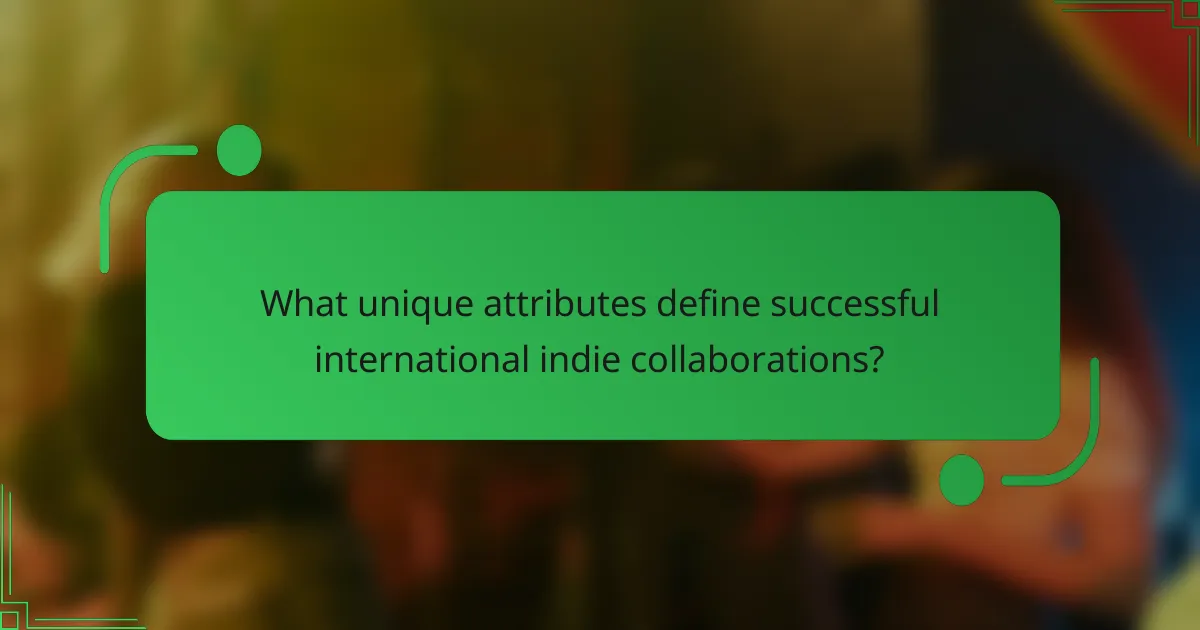 What unique attributes define successful international indie collaborations?