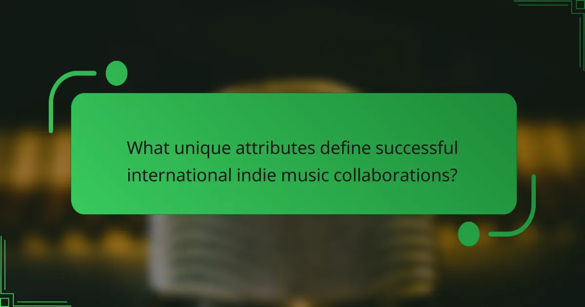 What unique attributes define successful international indie music collaborations?